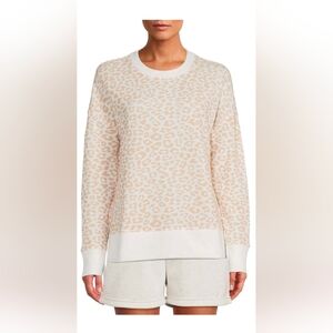 Time and Tru NEW Plus Size Crew Neck Leopard Print Relaxed Fit Sweatshirt 2020